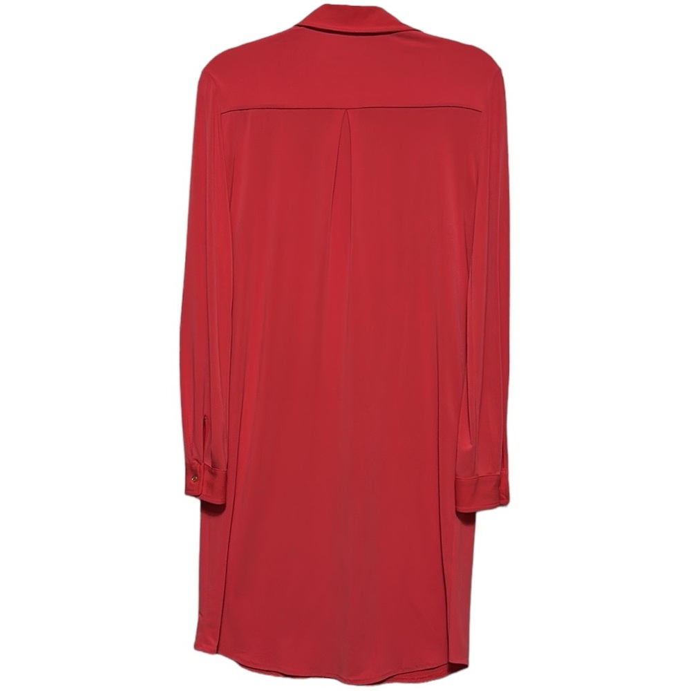 Calvin Klein Women’s Coral Pink Long Sleeve Button Down Dress Size 4 - Picture 2 of 6